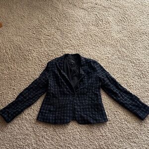 Banana Republic Black and Blue Plaid Blazer